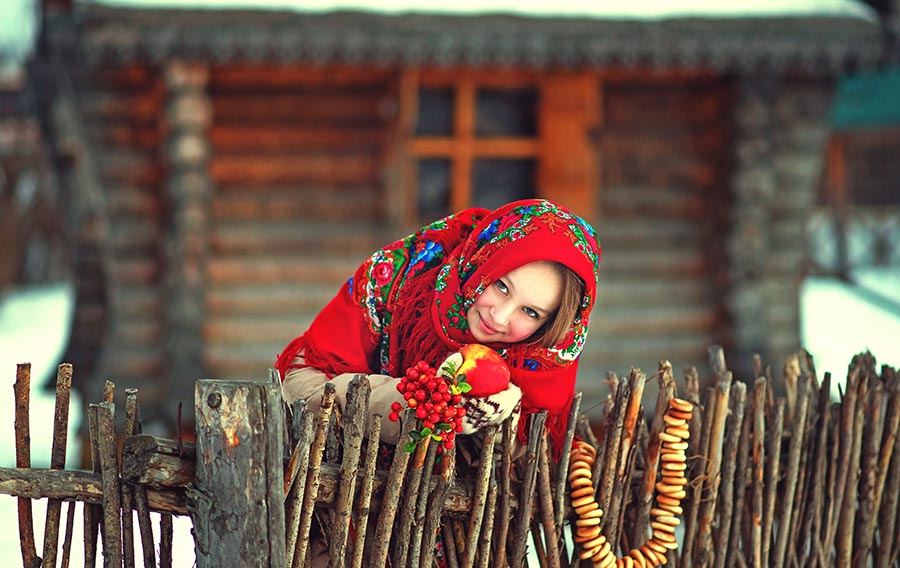 Sexy girl Women in Slavic costumes in Vancouver